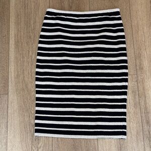 Max Studio Black and White Striped Pencil Skirt